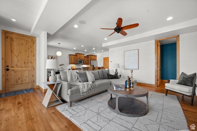 3025 Lower Saddleback Rd Unit 13, Park City, UT 84098 - living room featuring light hardwood / wood-style flooring and ceiling fan