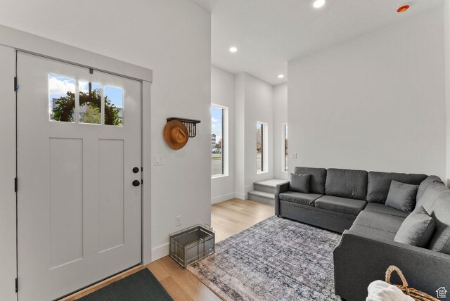 51 E 200 N Unit 3, Bountiful, UT 84010 - living room with light wood-type flooring, recessed lighting, and baseboards