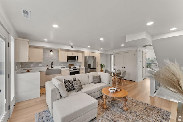 55 E 200 N Unit 2, Bountiful, UT 84010 - living room with light wood-type flooring and recessed lighting