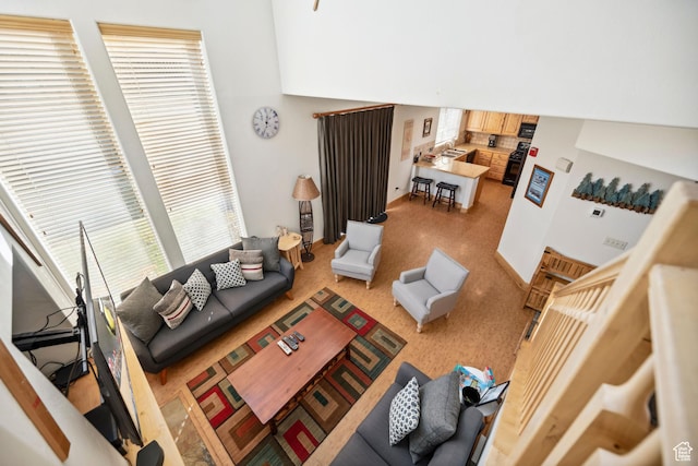 6042 N Fox Pointe Cir, Park City, UT 84098 - living room featuring light carpet