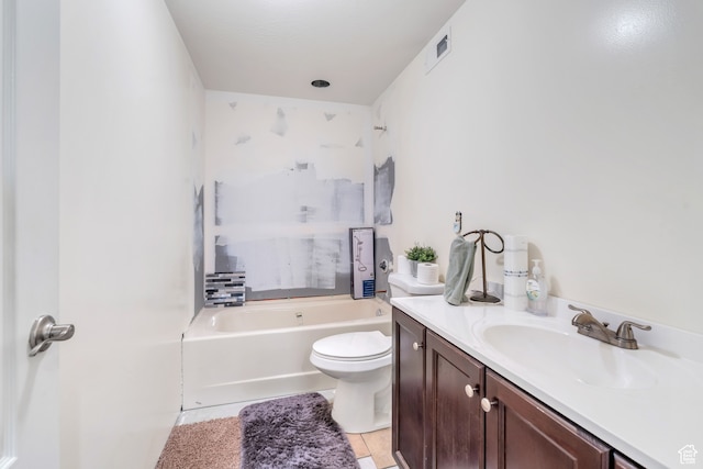 1122 Ironwood Rd, Erda, UT 84074 - full bathroom with tub / shower combination, tile patterned flooring, vanity, and toilet