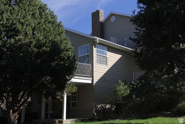 1627 W 950 S, Parowan, UT 84761 - view of side of home with a chimney and a balcony