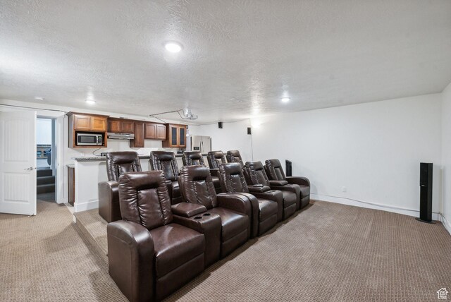 967 W Yamada Ct S, Syracuse, UT 84075 - cinema featuring light colored carpet, a textured ceiling, and recessed lighting