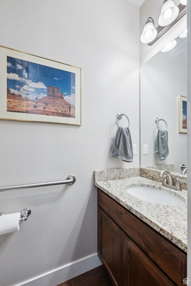 967 W Yamada Ct S, Syracuse, UT 84075 - bathroom with vanity and wood finished floors