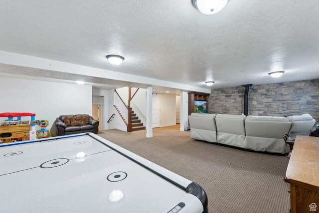 967 W Yamada Ct S, Syracuse, UT 84075 - rec room featuring carpet floors and a textured ceiling
