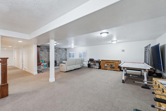 967 W Yamada Ct S, Syracuse, UT 84075 - interior space with carpet floors and a textured ceiling
