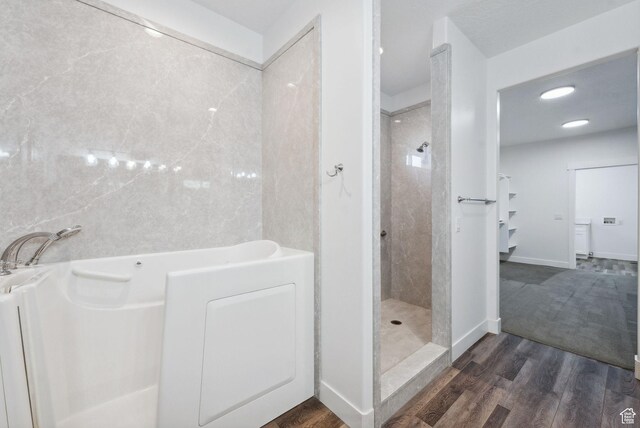 967 W Yamada Ct S, Syracuse, UT 84075 - full bath with walk in shower, wood finished floors, and a garden tub