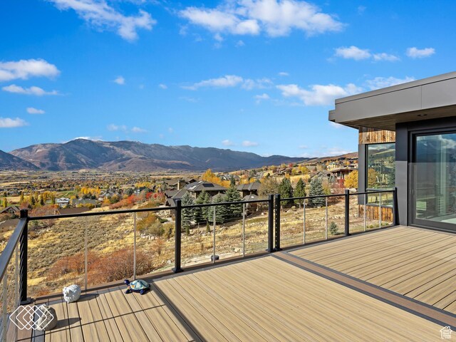 5731 E Porcupine Ridge Dr N, Eden, UT 84310 - wooden deck featuring a mountain view