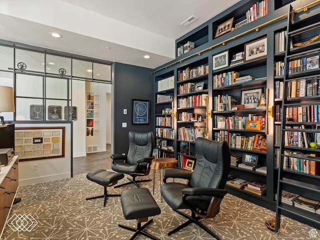5731 E Porcupine Ridge Dr N, Eden, UT 84310 - sitting room featuring a desk, recessed lighting, and baseboards