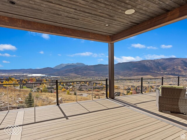 5731 E Porcupine Ridge Dr N, Eden, UT 84310 - wooden terrace with a mountain view