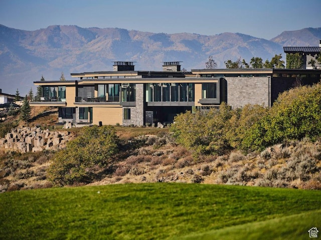 3821 Pinnacle Sky Loop, Park City, UT 84098 - rear view of property featuring a mountain view