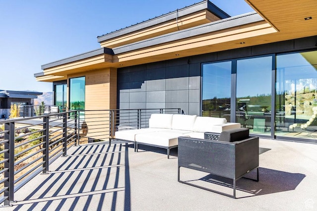 3821 Pinnacle Sky Loop, Park City, UT 84098 - view of patio with an outdoor hangout area and a balcony
