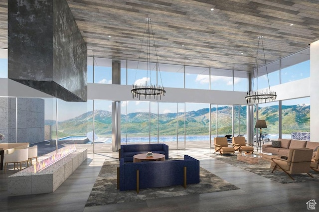 3821 Pinnacle Sky Loop, Park City, UT 84098 - common area featuring a high ceiling and a mountain view