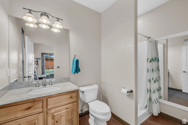 896 E Mesa Vista Dr, Ivins, UT 84738 - bathroom with wood-type flooring, vanity, and toilet