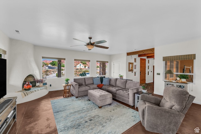 896 E Mesa Vista Dr, Ivins, UT 84738 - living room featuring ceiling fan