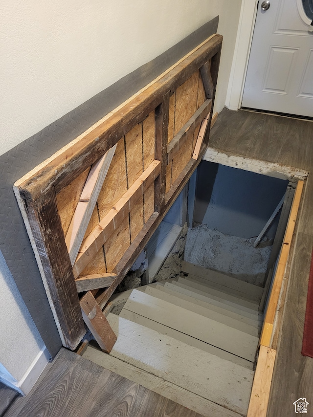 view of storm shelter