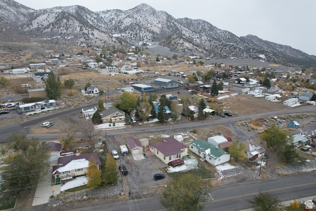 aerial view featuring a mountain view