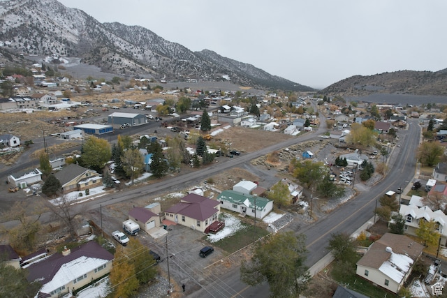 aerial view with a mountain view