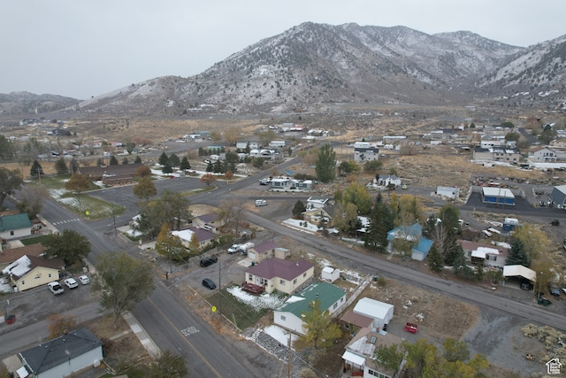 aerial view with a mountain view