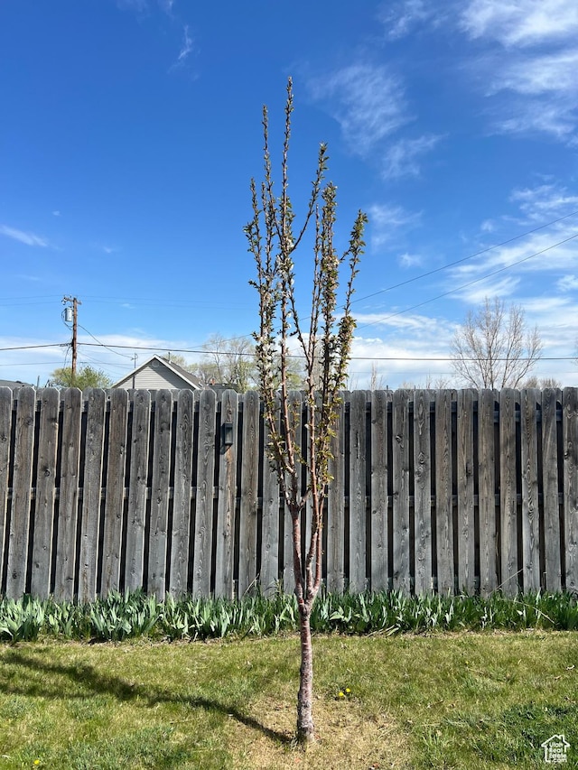 view of yard featuring fence