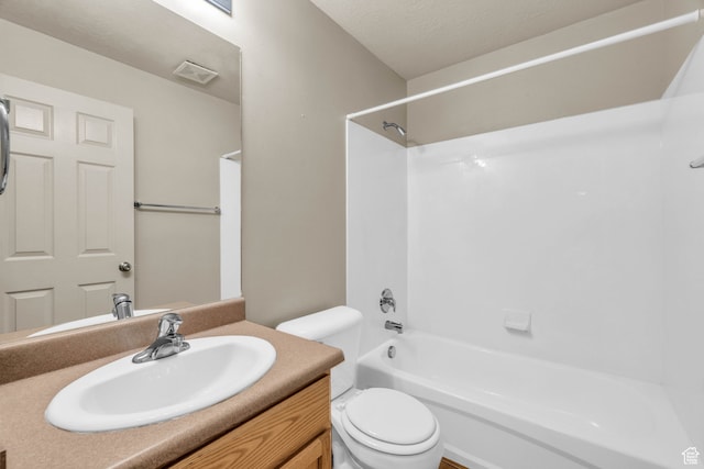 929 W 670 S Unit 1, Pleasant Grove, UT 84062 - full bathroom with shower / bathing tub combination, vanity, a textured ceiling, and toilet