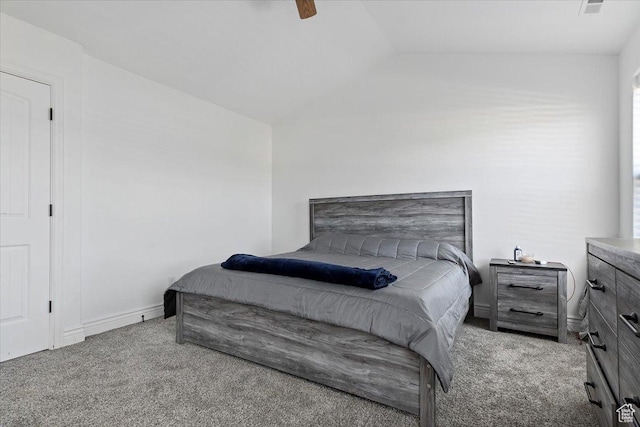 787 E 1950 S, Lehi, UT 84043 - carpeted bedroom featuring vaulted ceiling, baseboards, and ceiling fan