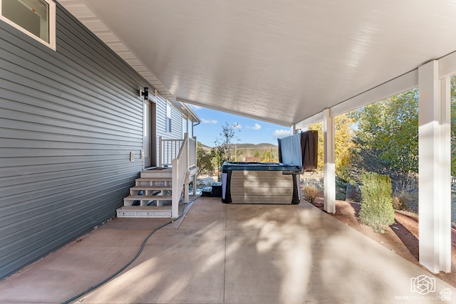 780 W Hillside Dr, Pine Valley, UT 84781 - view of patio / terrace with a hot tub