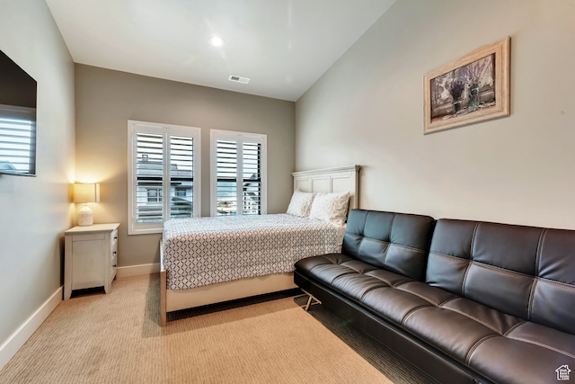 10005 N Meer Cir, Heber City, UT 84032 - bedroom with vaulted ceiling and light colored carpet