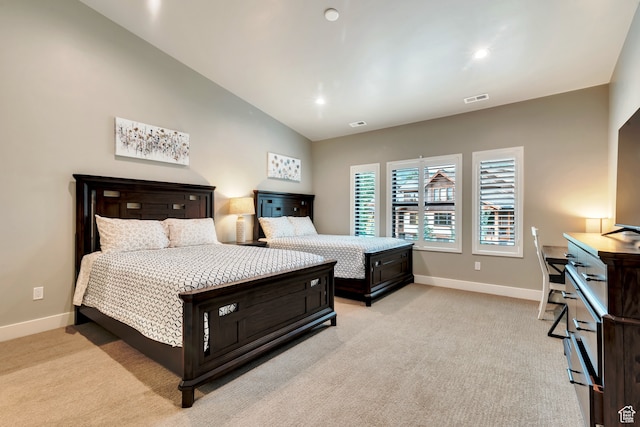 10005 N Meer Cir, Heber City, UT 84032 - bedroom with lofted ceiling and light carpet