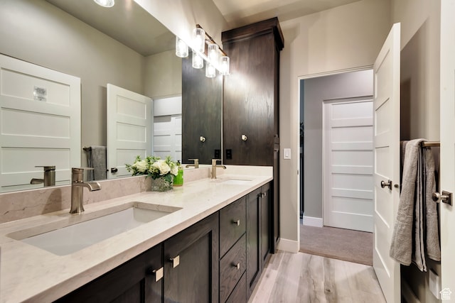 10005 N Meer Cir, Heber City, UT 84032 - bathroom with vanity and hardwood / wood-style floors
