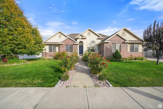 view of front of house with a front yard