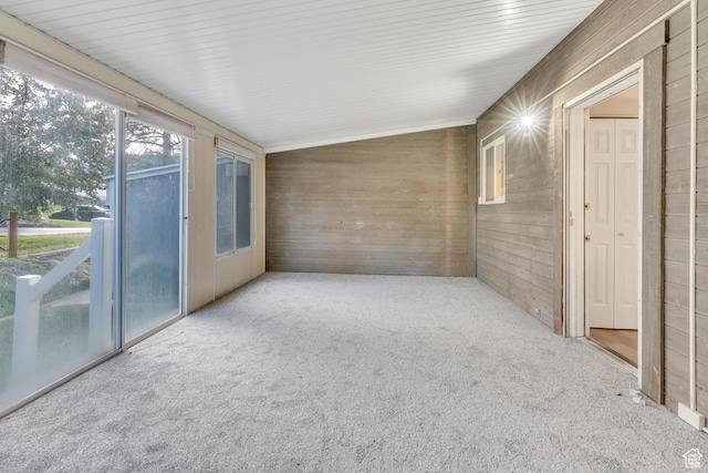 3635 S Arbor Park Dr, Magna, UT 84044 - unfurnished sunroom featuring carpet floors and wooden walls