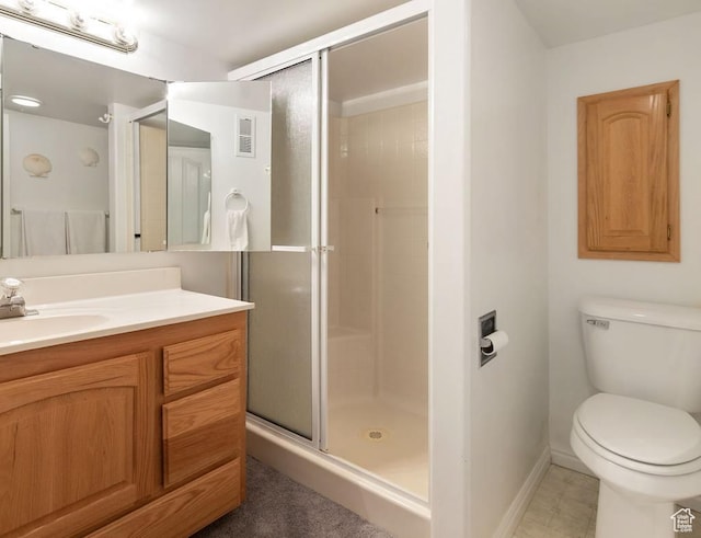 180 N 1100 E Unit 133, Washington, UT 84780 - full bathroom featuring a shower stall, vanity, visible vents, toilet, and baseboards