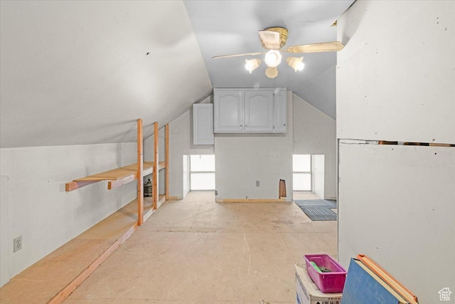 165 S 200 W, Manti, UT 84642 - bonus room with a ceiling fan, lofted ceiling, and concrete flooring