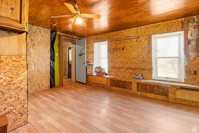 165 S 200 W, Manti, UT 84642 - spare room with wooden ceiling, a ceiling fan, plenty of natural light, and light wood-type flooring
