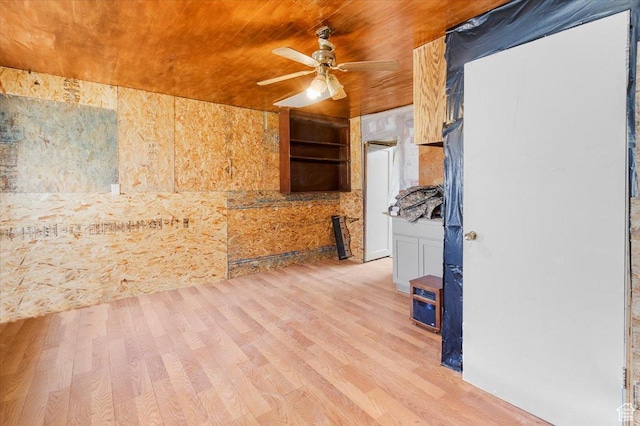 165 S 200 W, Manti, UT 84642 - unfurnished living room featuring light wood-style flooring and ceiling fan