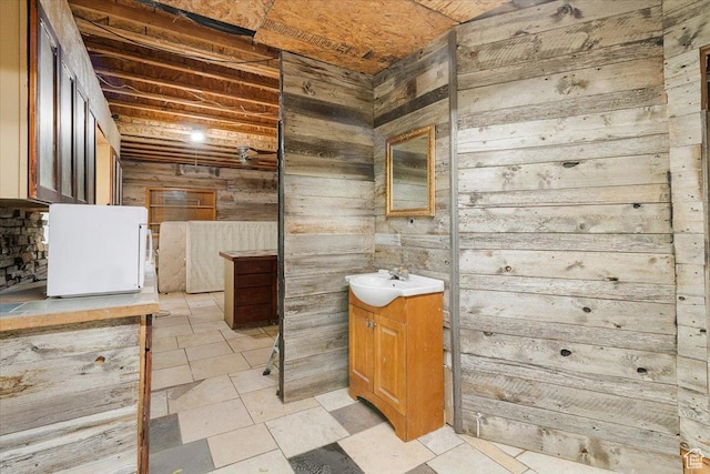 165 S 200 W, Manti, UT 84642 - bathroom featuring wood walls and vanity