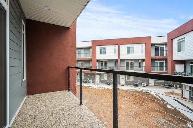 balcony with central air condition unit