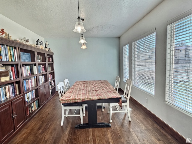 660 S 2500 W, Vernal, UT 84078 - dining area with dark hardwood / wood-style flooring and a textured ceiling