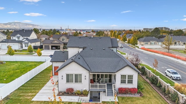 11959 S 235 E, Draper, UT 84020 - back of property with a residential view, stucco siding, roof with shingles, and a mountain view