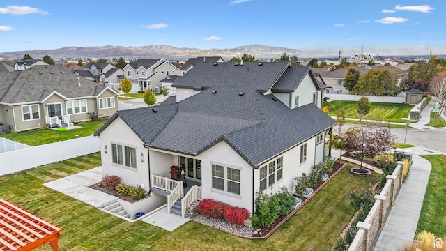 11959 S 235 E, Draper, UT 84020 - rear view of property with a residential view, stucco siding, roof with shingles, and a mountain view