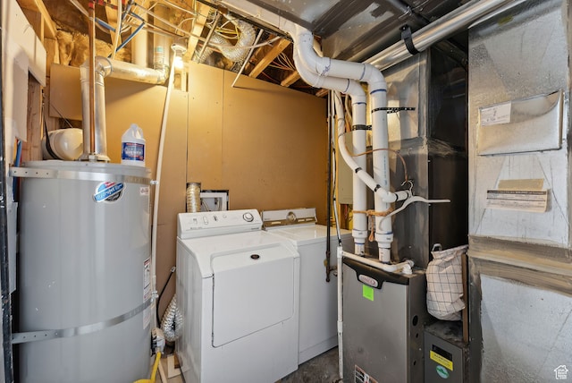 11959 S 235 E, Draper, UT 84020 - laundry area with strapped water heater and independent washer and dryer
