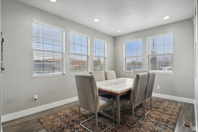 11959 S 235 E, Draper, UT 84020 - dining area featuring baseboards, wood finished floors, and recessed lighting