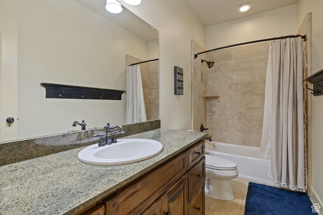 2745 E 4510 S, Holladay, UT 84117 - full bathroom with vanity, tile patterned floors, toilet, and shower / tub combo