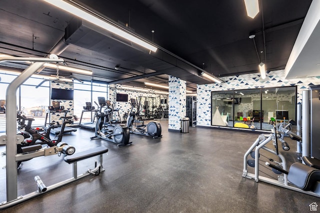 2303 Deer Hollow Rd Unit 1314, Park City, UT 84060 - exercise room with expansive windows