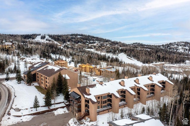 150 W Ridgeview St Unit 220, Brian Head, UT 84719 - snowy aerial view featuring a mountain view