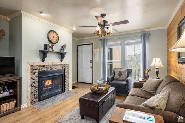 150 W Ridgeview St Unit 220, Brian Head, UT 84719 - living room with hardwood / wood-style flooring, ceiling fan, and ornamental molding