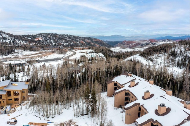 150 W Ridgeview St Unit 220, Brian Head, UT 84719 - snowy aerial view featuring a mountain view