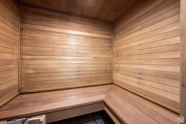 150 W Ridgeview St Unit 220, Brian Head, UT 84719 - view of sauna featuring wood walls and wood ceiling