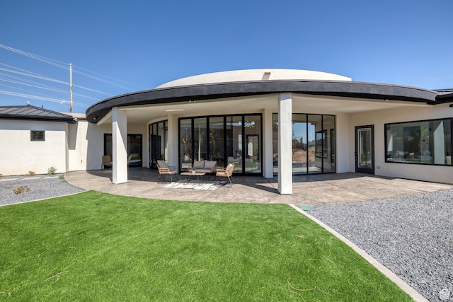 3967 N Hillside Way, Santa Clara, UT 84765 - rear view of property featuring a patio, a lawn, and an outdoor hangout area